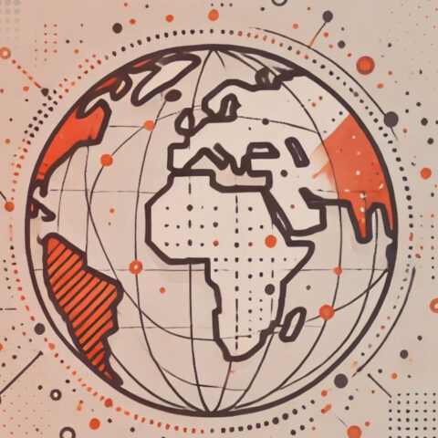 Orange illustrative globe