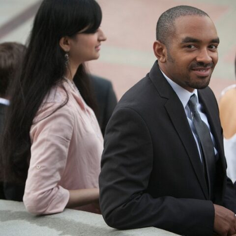 Male MPA student looking in the camera in Washington, DC