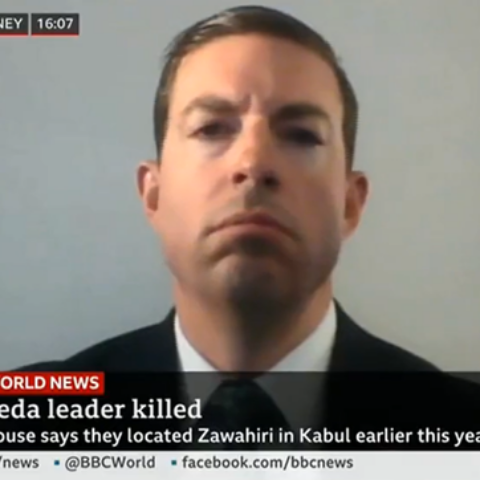 screenshot of Paul Lushenko speaking with bbc on video