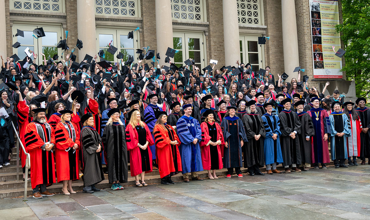 Brooks School's graduating class of 2025 outside of Bailey Hall