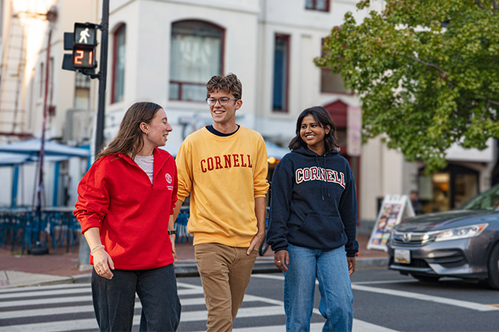 Three students walking in DC