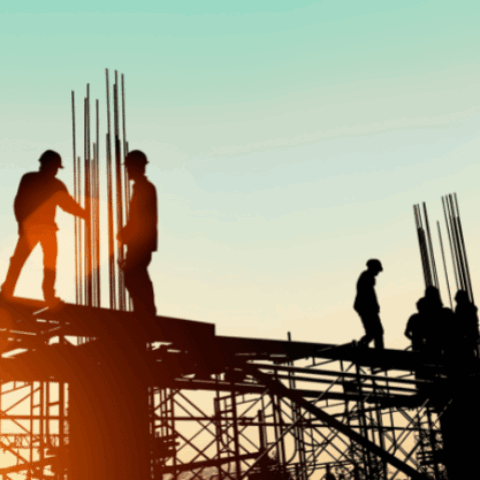 Construction workers on job site