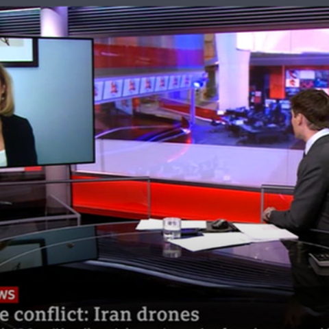 Screen capture of Sarah Kreps on BBC World News