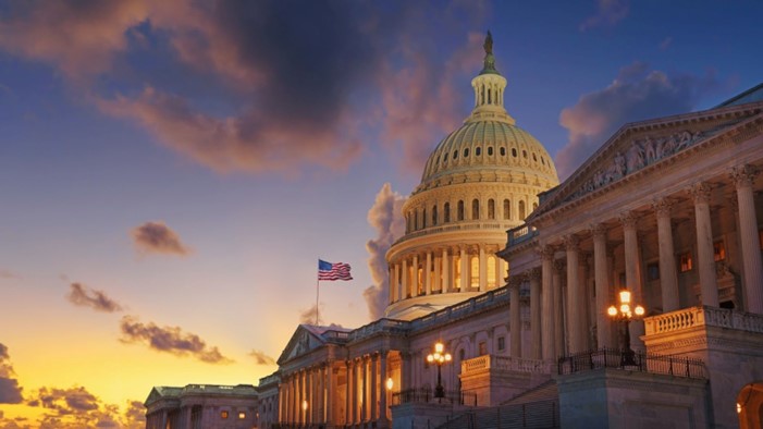 U.S. Capitol building during a sunset