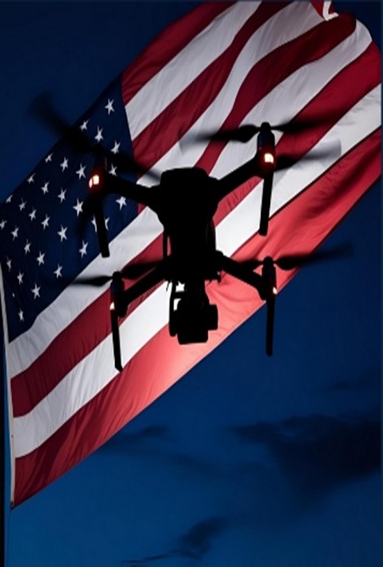 drone with American flag