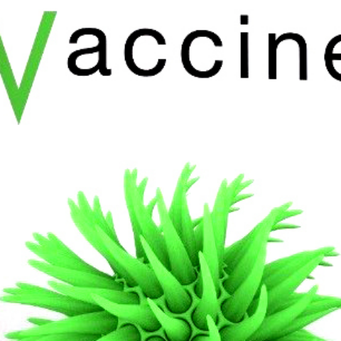 image of cell with the word vaccine above it